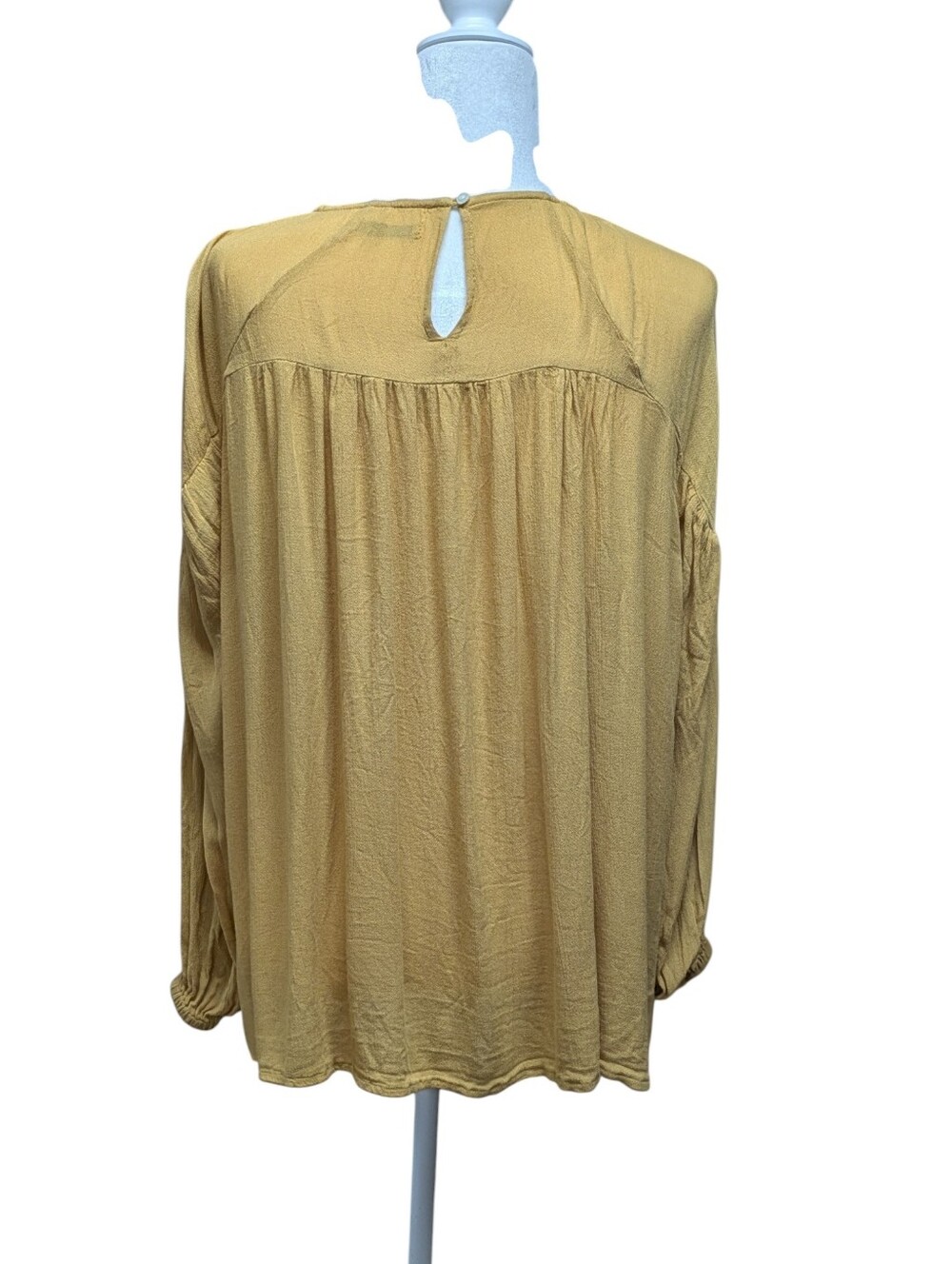 Serene Bohemian Yellow Embroidered Boho Top Size XXL - Picture 4 of 10